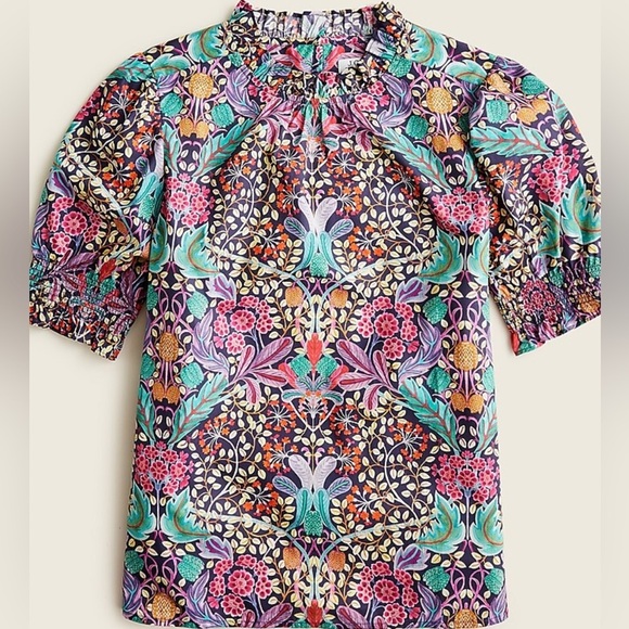 J. Crew Tops - J. Crew x Liberty smocked puff-sleeve top xxs